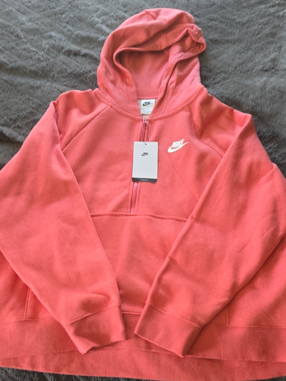 Nike Pink Coral Half-Zip Hoodie